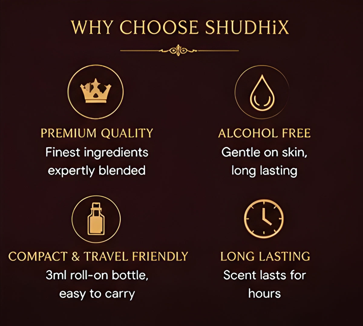 SHUDHIX Rose Musk Premium Attar | Alcohol Free Floral Musk Perfume Oil