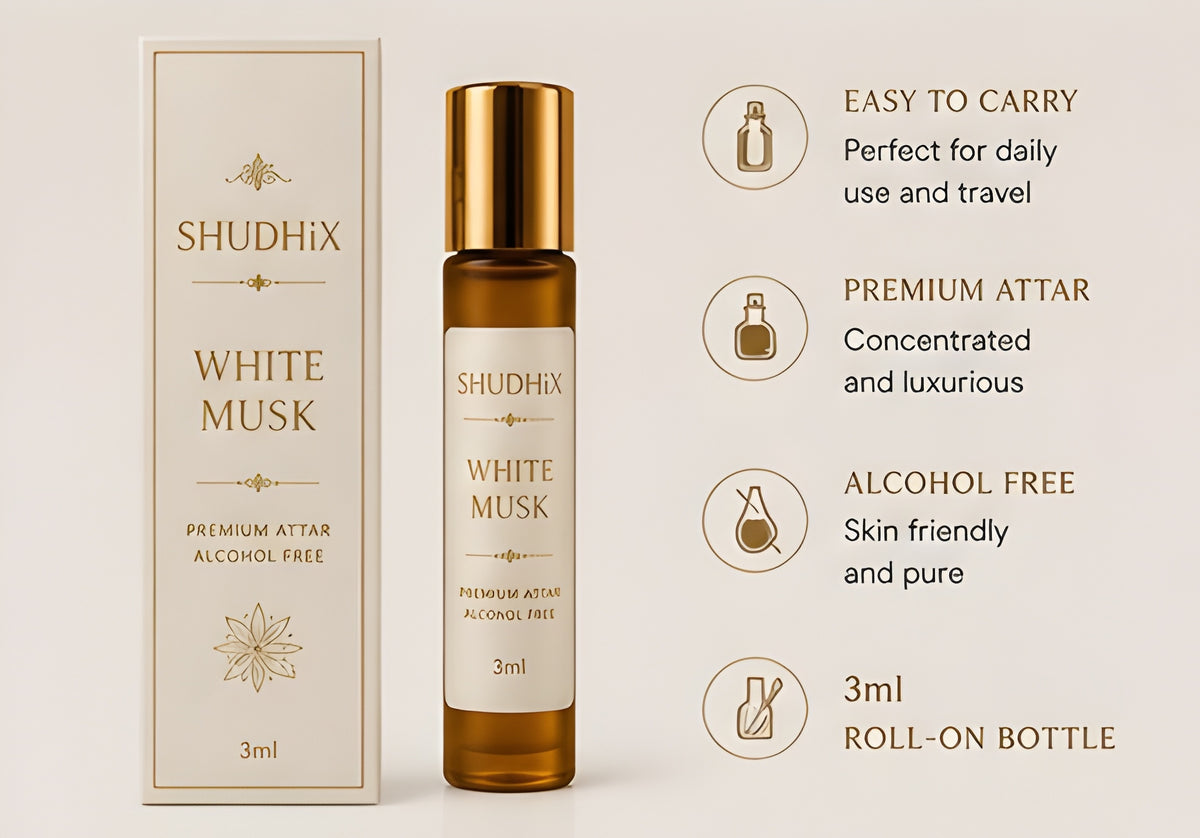 SHUDHIX White Musk Premium Attar | Alcohol Free Long Lasting Perfume Oil