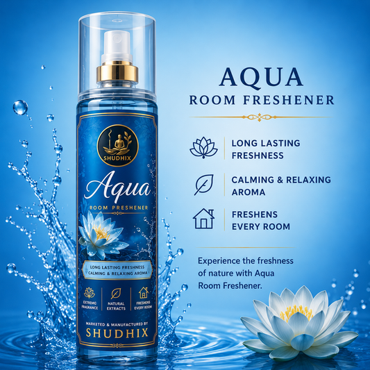 SHUDHIX Aqua Room Freshener Spray 200ml | Long Lasting Fresh Aqua Air Freshener for Home, Office, Bedroom & Bathroom