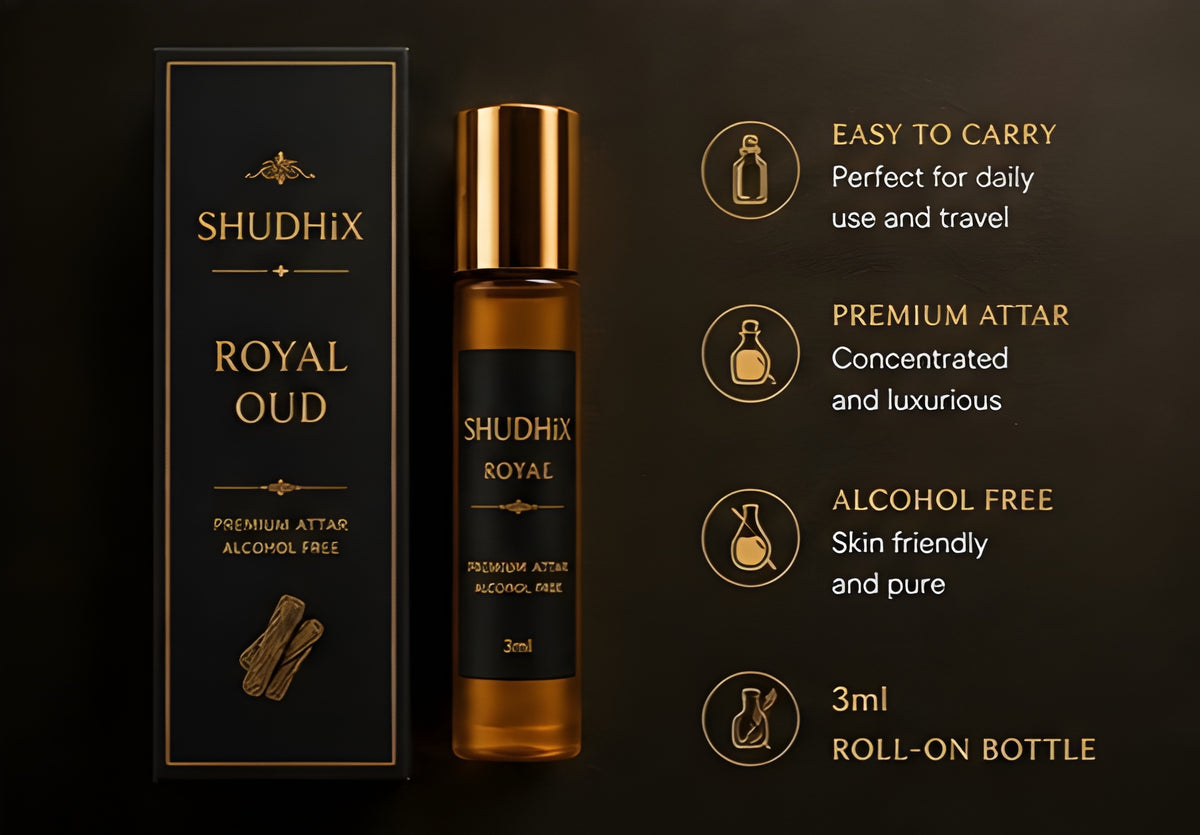 SHUDHIX Royal Oud Premium Attar | Alcohol Free Long Lasting Oud Fragrance