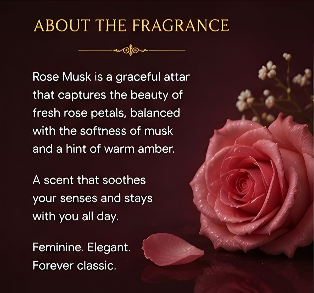 SHUDHIX Rose Musk Premium Attar | Alcohol Free Floral Musk Perfume Oil