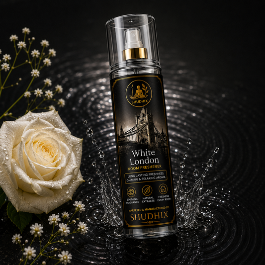 SHUDHIX White London Room Freshener | Premium Long Lasting Air Freshener Spray 200 ml