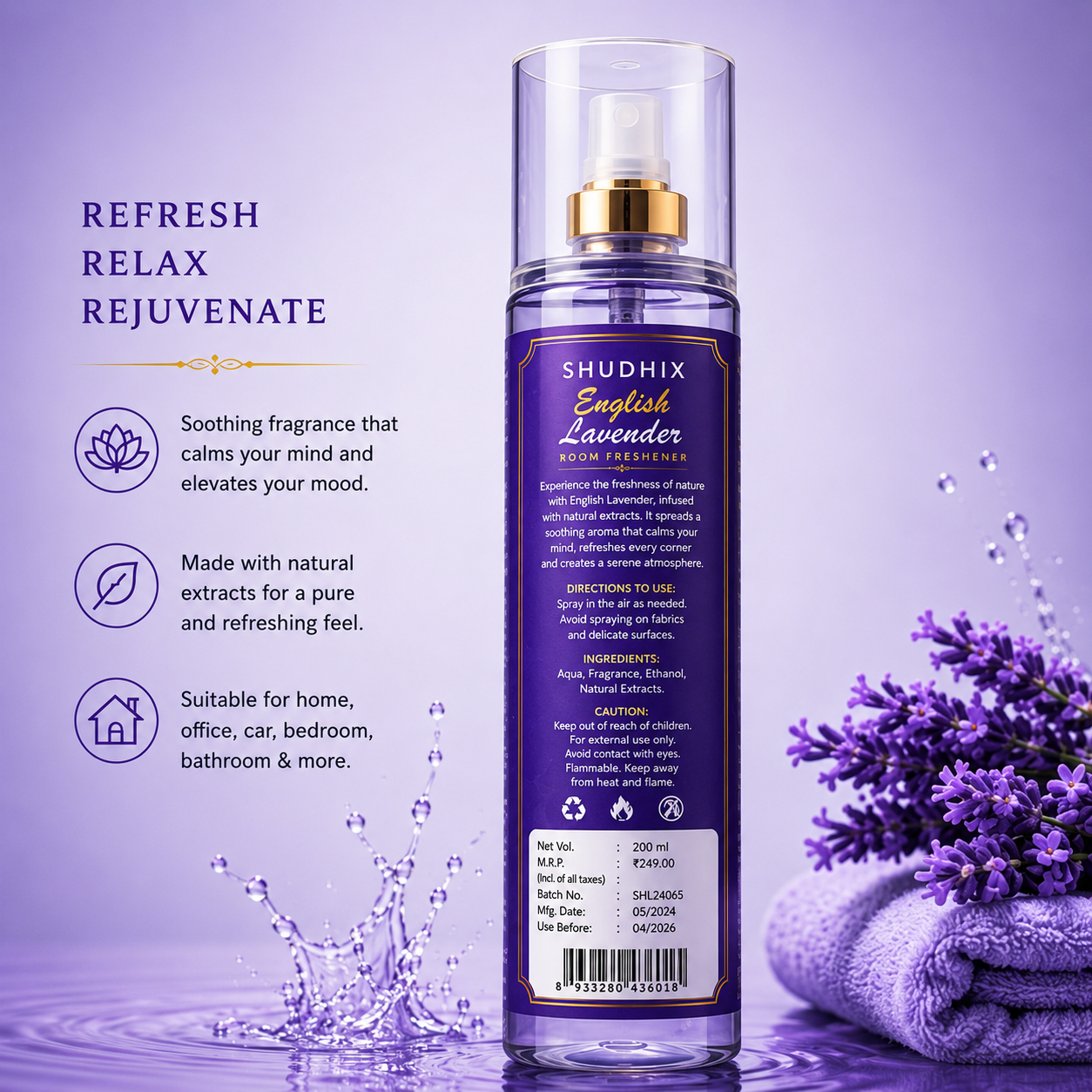 SHUDHIX English Lavender Room Freshener